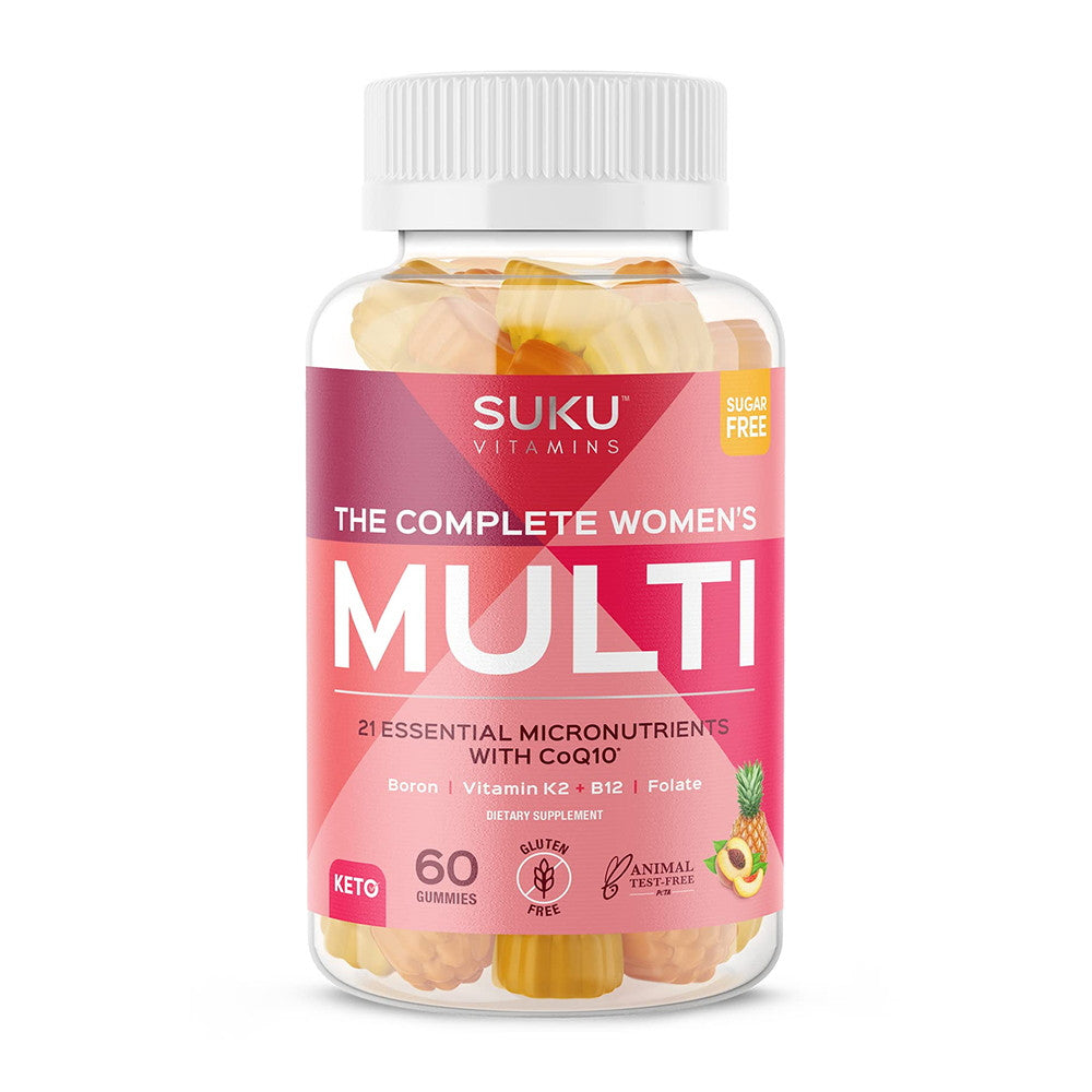 Suku Womens Multivitamin, Pineapple And Peach Flavored Gummy Vitamins, 60 Ct